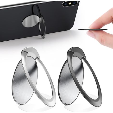 Set mit 2 Metallringen für Mobiltelefone, 1,8 mm, ultradünn, 360-Grad-drehbar, für alle Smartphones (1/5)