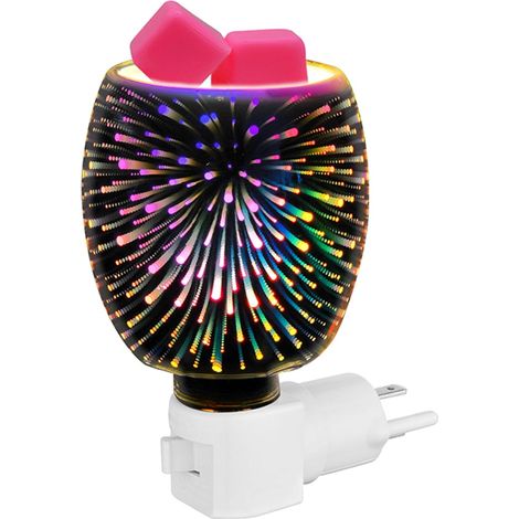 Lampe Chauffe-Cire - Chauffe-Parfum 3D en Verre et Plastique - Pour Intérieur Bureau Spa Yoga - 12,8 x 8 x 8 cm - Prise US 110 V - 1 Pièce (1/5)