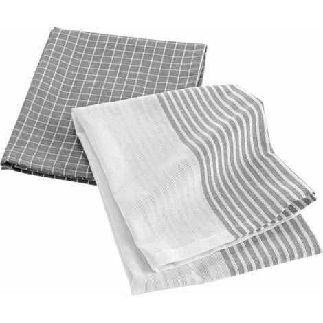 2 Serviettes torchons 50 x 70 cm Dejeuner Gris (1/3)
