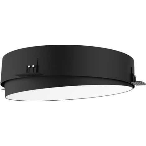 Plafonnier LED Orientable Trimless D420 42W CCT IRC90 Variable Noir Sablé ZAMBELIS 25214 - 100 deg - Switch 2700-3200-4000K