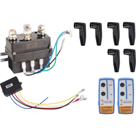 12V 400A Elektrisches Seilwinden-Magnetrelais mit 6 Schutzkappen für ATV, UTV und 4x4 Fahrzeuge (1/5)