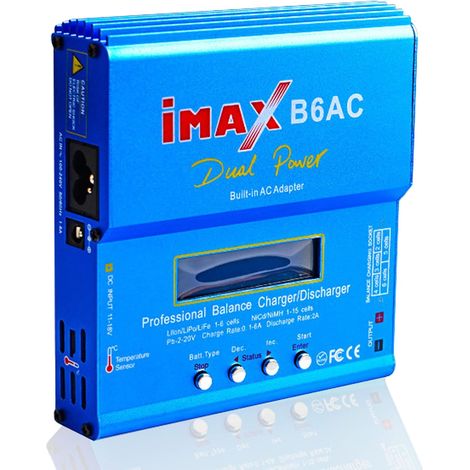 Chargeur de batterie Lipo B6 80 W LCD numérique Lipo Chargeur 11-18 V avec adaptateur pour plomb-acide NI-CD/NI-MH 1-6S LI-PO (1/5)