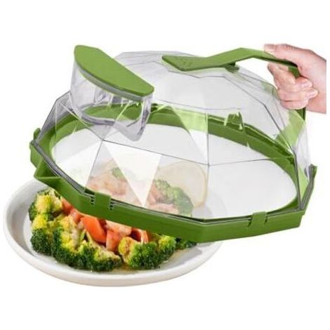 Couvercle pour micro-ondes avec poignée, couvercle pour micro-ondes de 26 cm, résistant aux éclaboussures, injection d'eau spéciale, couvercle de conservation pour chauffer les aliments, ve (1/5)