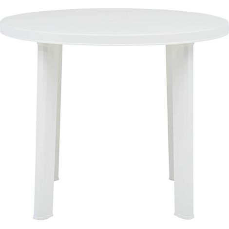 Maison Exclusive - Gartentisch Weiß 89 cm Kunststoff (1/5)