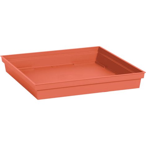 Soucoupe Toscane carrée 32 cm - Orange terre battue - Eda