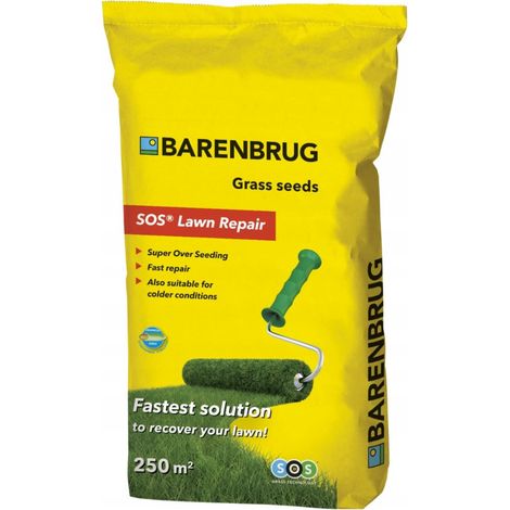 Gazon régénérant BARENBRUG SOS 5 kg – Résistant à la sécheresse – Pour 250 m² – Semences enrobées pour un meilleur taux de germination