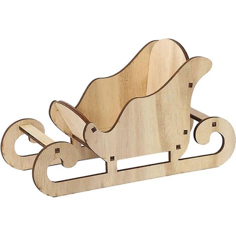 Weihnachtsmann-Schlittenfigur aus Holz, rote Sammlerfigur (1/5)