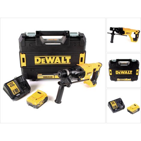 Dewalt – Marteau combiné sans fil 18V – Énergie de frappe 2,6J – SDS-plus – Moteur Brushless – Avec batterie 5,0Ah et chargeur – Pour béton armé