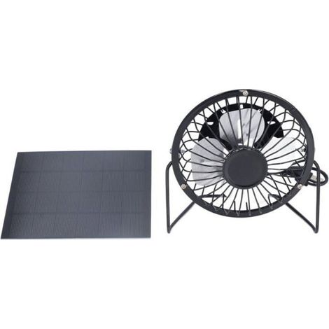 Ventilateur de panneau solaire ventilateur solaire portable en polysilicium noir pour voyage (1/4)