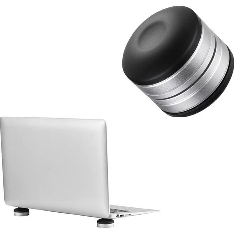 Support ordinateur portable avec coussin refroidissement en silicone noir argenté