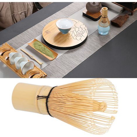 Matcha-Zubehör im japanischen Stil: Bambus-Teebesen, Teeschalenbürste, Teezubehör (hellgelb). (1/5)