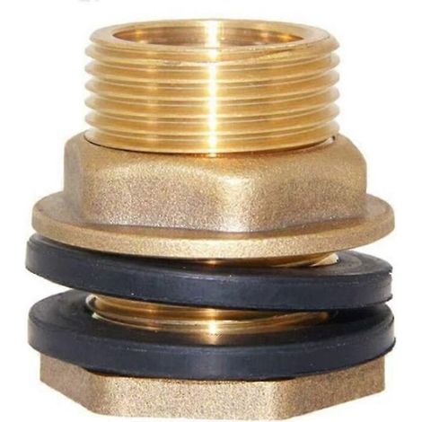 Raccord de réservoir d'eau en laiton massif, 1" femelle et 1-1/4" mâle, pour traversée de cloison (1/4)