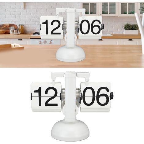 Horloge à affichage automatique en acier inoxydable 304 de style européen, horloge de salon rétro et simple, petite horloge mécanique à affichage à balancier, horloge 24 heures à un seul pied entièrem (1/5)