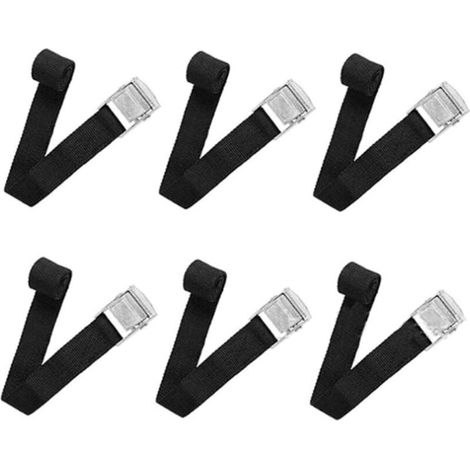 Lot de 6 sangles de fixation, 402 cm, avec boucle de serrage, sangles d'arrimage, sangles d'arrimage, sangles de fixation pour (1/3)