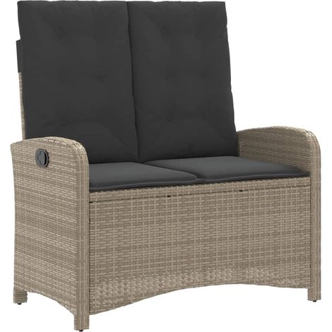 Maison Exclusive - Sillón reclinable de jardín con cojines ratán