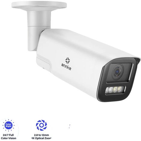 Caméra Réseau, Résolution 8MP, Objectif Varifocal de 2,8 à 12 mm, Classe d'Étanchéité IP67, Prend en Charge PoE, Audio Bidirectionnel (1/5)