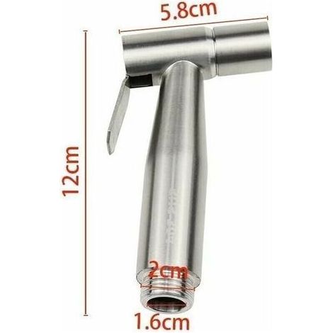 HOXILEELEO - Douchette Bidet pour WC Acier Inoxydable Pulvérisateur de Couches Pulvérisateur à Bidet Manuel pour l\'hygiène personnelle Douche Salle de Bain WC -Argent (1/5)