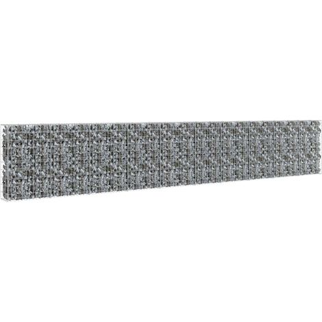 Gabion Wall with Covers Galvanised Steel 600x30x100 cm vidaXL