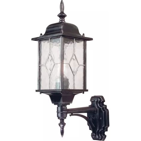 Elstead Wexford - Lanterna da Parete 1 Luce da Esterno Luce Nero Argento IP43, E27 (1/5)