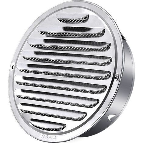 Stainless Steel Round Exhaust Pipe Ventilation Grille 120mm, Air Outlet Hood, Round Air Exhaust Grille, Smoke Extraction Hood with Mosquito Net (1/4)