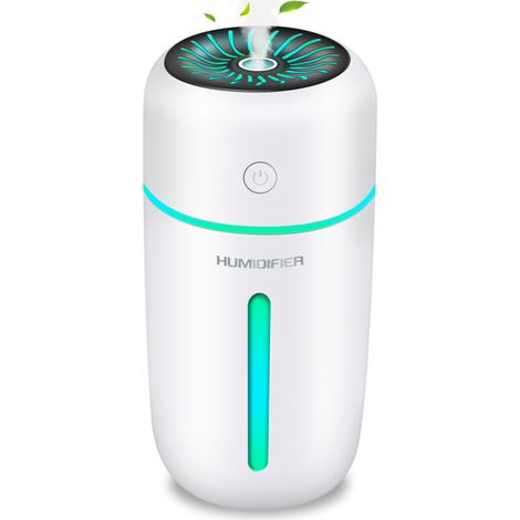 300ml Humidifier with Colorful Night Light, Auto Shut-Off and 2 Mist Modes, Humidifier for Office, Bedroom, Car, Home (1/5)