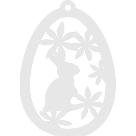 1. Durchbrochener Anhänger in Form eines Ostereis, weißer Osterhase