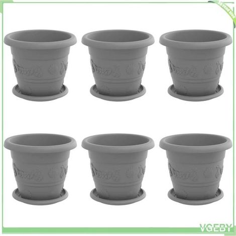 Pots de plantes - FAFEICY - 3403275 - Noir - Plastique - Ø22 x H18 cm (lot de 6) (1/5)