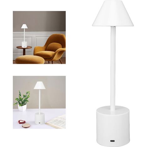 Wiederaufladbare, kabellose Schreibtischlampe mit 2000-mAh-Akku, tragbare USB-C-LED-Metall-Nachttischlampe, 3 Farbmodi, einstellbare Helligkeit, geeignet für Zuhause, Esszimmer, Nachttisch, Außenberei (1/5)