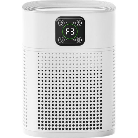 Purificateur 360°, H13 HEPA, anti-fumée, allergènes, odeurs. Mode nuit silencieux, minuterie 9h. Blanc. (1/5)
