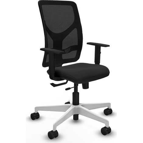 Chaise de bureau piqueras y crespo Motilla noir base blanche (1/2)