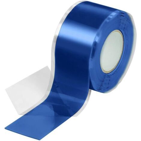 1 x 3 m, ruban silicone auto-adhésif (auto-soudant, auto-vulcanisant), ruban isolant et joint d'étanchéité (eau, air), largeur 25 mm, bleu (1/4)
