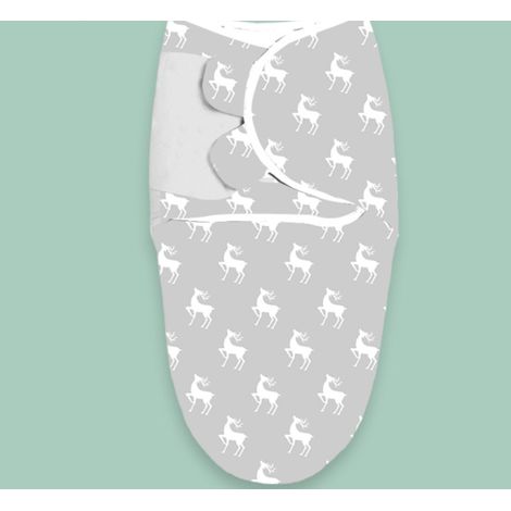 Gigoteuse enveloppante bébé emmaillotage anti-coup de pied par anti-choc gigoteuse cerf gris 56-73cm