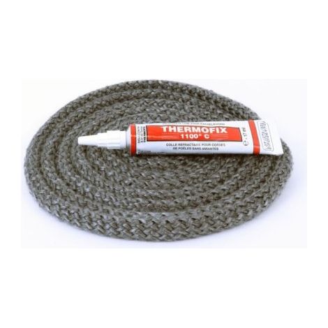 Joint rond tressé ø 10 mm x 2.5 m + colle