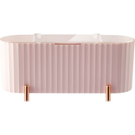 Soporte para bastoncillos de algodón, dispensador de bastoncillos de algodón de plástico con tapa, 3 compartimentos, organizador de almacenamiento de discos de algodón para bastoncillos de maquillaje, (1/5)