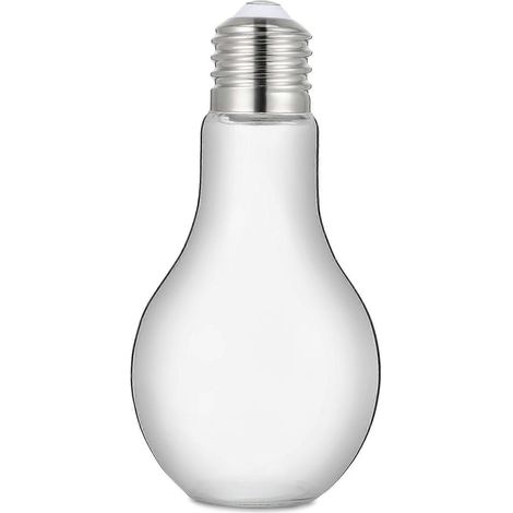Bouteille en verre FENICAL 500 ml en forme d'ampoule, verres à boire originaux, cadeaux de fête pour boissons, bières et cocktails (couleur de lumière aléatoire) (1/3)