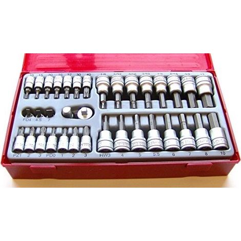 Juego de vasos 1/4" y 3/8" con punta de 35 piezas TRNGTOOLS TTBS35