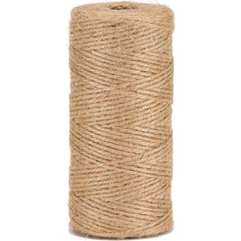 Ficelle de jute naturelle en chanvre, idéale pour les cadeaux, le bricolage, la décoration et le jardinage, 1,5 mm/200 mètres (1/4)