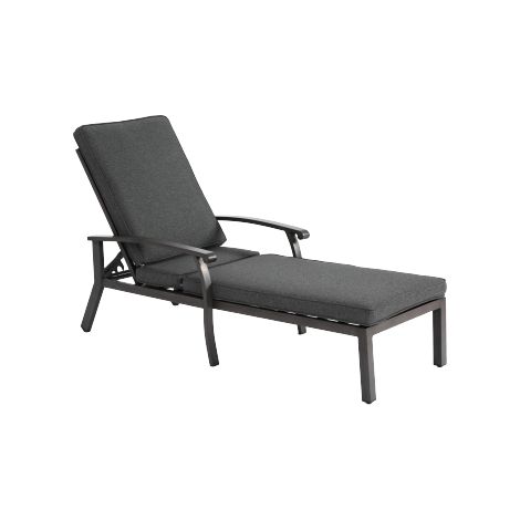 Meuble de jardin, Cadeira de patio casual avec coussin de coton e inclinaison réglable, disponible en gris., meuble extérieur, design moderne (1/5)