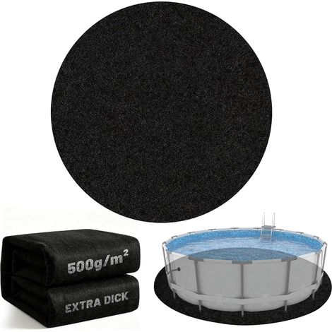 Tapis Piscine Hors Sol Rond 200cm, Tapis de Sol Piscine, Antidérapant, et Résistant aux Déchirures, Adapté aux Piscines Extérieures et aux Baignoires (1/5)