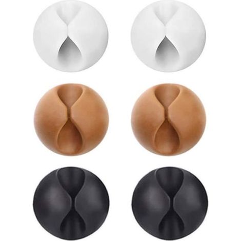 Serre-câbles - Lot de 6 - Durable - Auto-adhésif - Organisateur de bureau (1/4)
