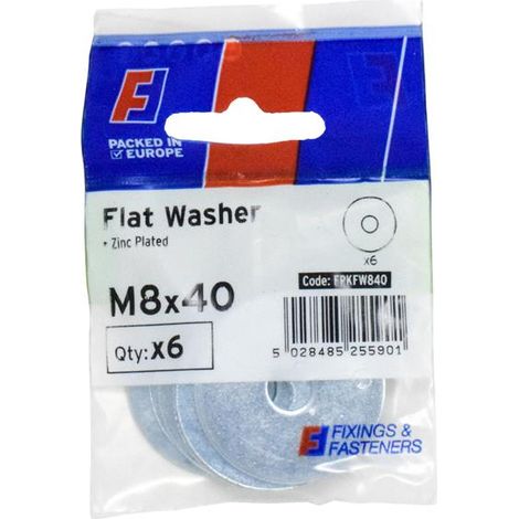 ForgeFix FPKFW840 Flat Washers ZP M8 x 40mm ForgePack 6 FORFPKFW840