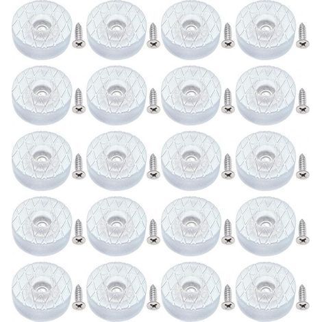 20x Antidérapant Silencieux 30mm Grand Protecteur Sol Silicone Patins de Meubles Planeurs avec vis pour Pieds canapé Table Bureau, Coussinets Chaise Rond Caoutchouc à Visser pour parquet (1/5)