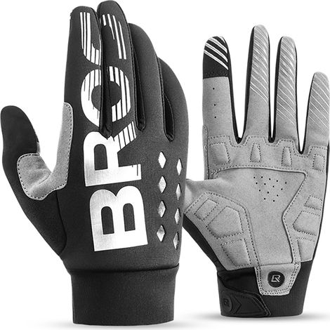 Gants de cyclisme longs et isolants, taille XL - noirs et gris (1/3)