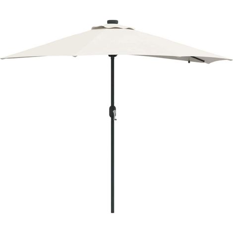 Moderno ombrellone pieghevole da giardino per il relax all'aperto 294 x 150 x 223 cm poliestere color sabbia 020058658