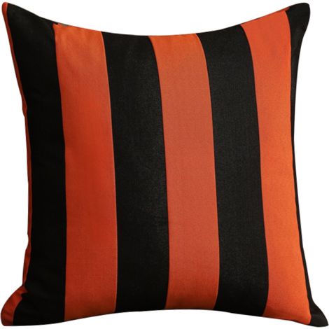 Housse de coussin unie à carreaux pour Halloween, sans rayures centrales, 45 x 45 cm (1/5)