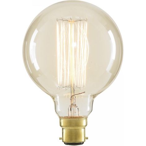 Litecraft Globe Light Bulb 40W B22 Bayonet Cap Squirrel Cage Filament - Clear (1/3)