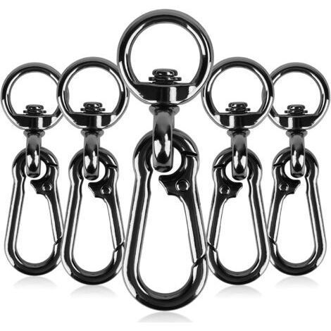 6pcs Swivel Carabiner, 360° Carabiner Dog Leash with Key Ring, Metal Swivel Keychain for Mountaineering, Fishing, Outdoors, Key Ring (1/5)