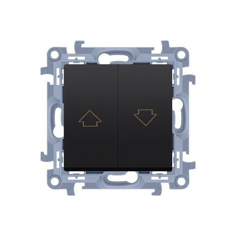 Pulsador de persiana (módulo) 10A, 250V, terminales de tornillo, negro mate, SIMON10