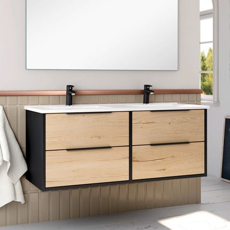 BATHME TWO Mueble de Baño con Lavabo 120 cm Negro - ref: CNB7NGRC+SA.LIECO121