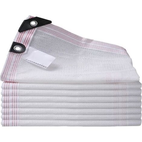 Rete termoresistente, rete ombreggiante, copertura per pergola, bianca, rinforzata, vela ombreggiante ispessita, rete antivento con occhielli, 3x3 m